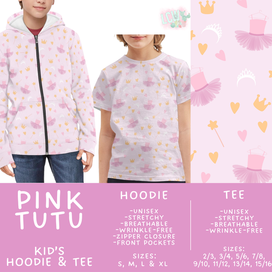 Batch #563 - Made for Play Collection - Closes 7/31 - ETA late Sept - Pink Tutu Kid's Unisex Hoodie & Tee