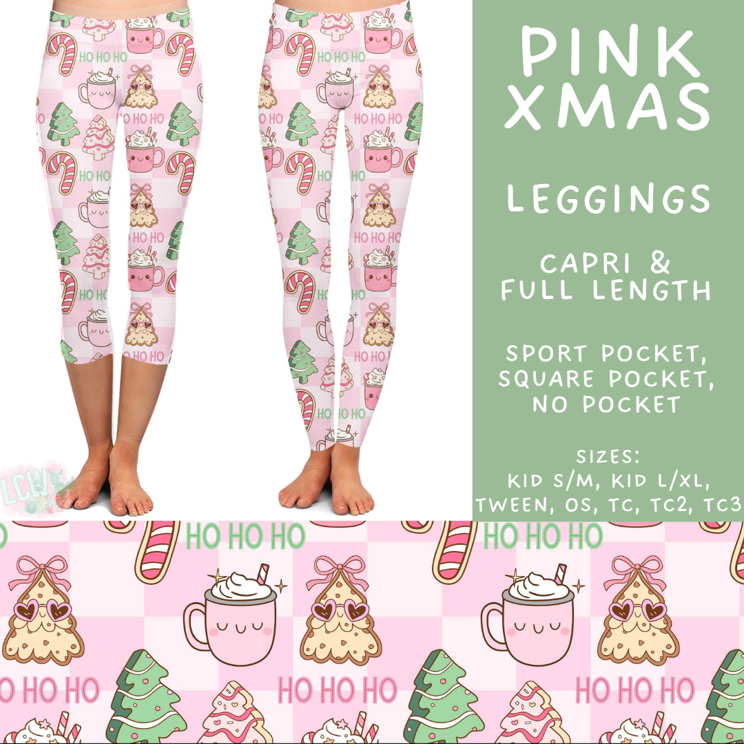 Batch #565 - Christmas in July 2 - Closes 8/5 - ETA early October - Pink Xmas Full and Capri Length Leggings