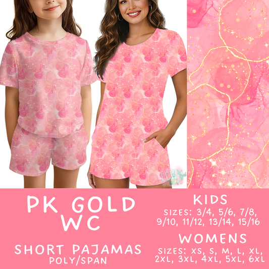 Batch #505 - Cozy Collection Pajamas - Closes 3/18 - ETA mid May - Pk Gold WC Women's & Kid's Short Pajama Set
