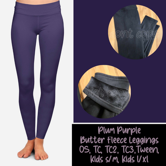 PLUM PURPLE - BUTTER FLEECE LINED LEGGINGS