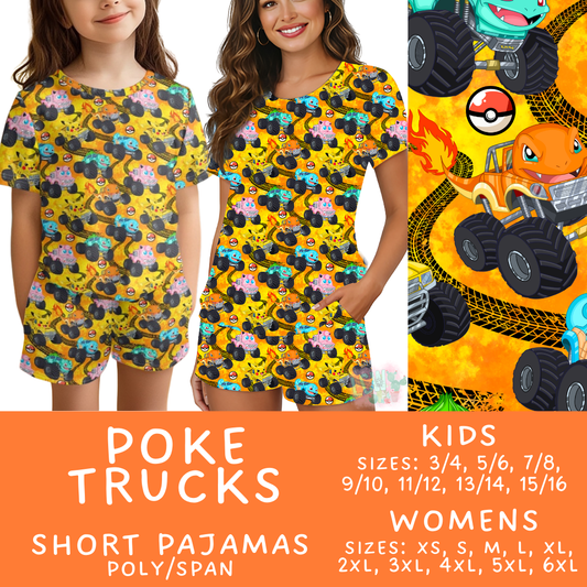Batch #505 - Cozy Collection Pajamas - Closes 3/18 - ETA mid May - Poke Trucks Women's & Kid's Short Pajama Set