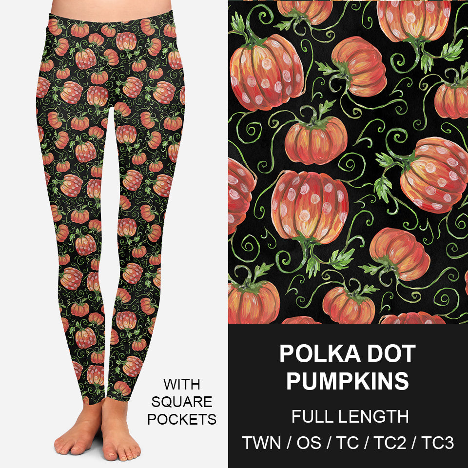 RTS - Polka Dot Pumpkins Leggings w/ Pockets