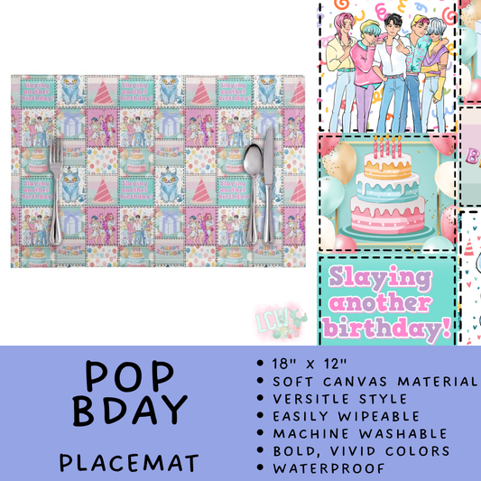 Batch #602 - Table Runners & Placemats - Closes 10/23 - ETA mid Dec - Pop Bday Placemat