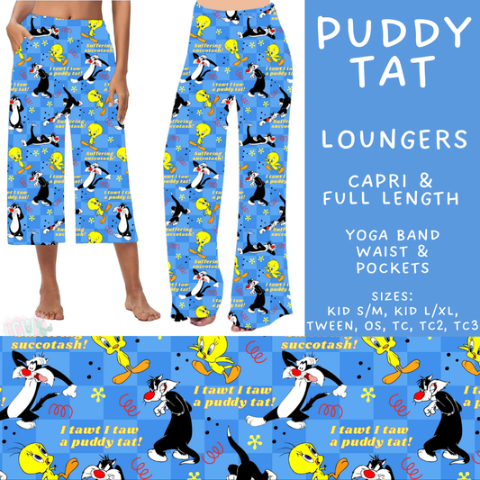 Batch #601 - Cool Characters 19 - Closes 10/21 - ETA mid Dec - Puddy Tat Capri and Full Length Loungers