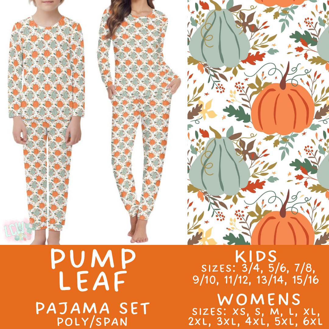 Batch #580 - Fall Family Pajamas 2 - Closes 9/4 - ETA early Nov - Pump Leaf Women's & Kid's Pajama Set