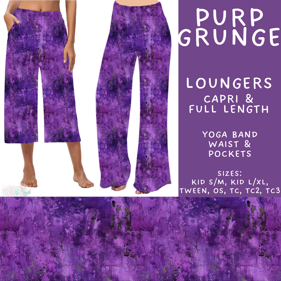 Batch #605 - Mardi Party - Closes 10/28 - ETA late Dec - Purp Grunge Capri and Full Length Loungers