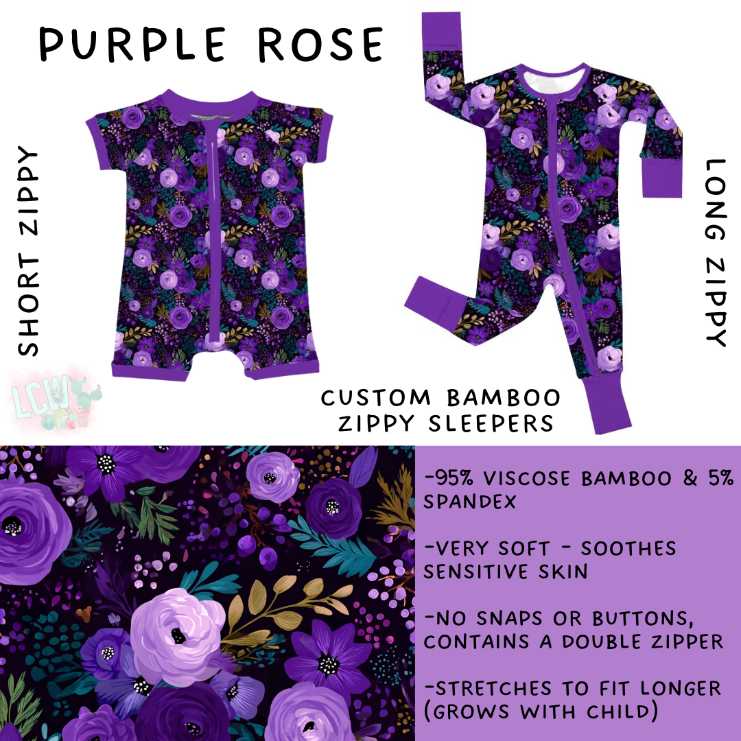 Batch #533 - Little Dreamers 8 - Closes 5/22 - ETA mid July - Purple Rose Short and Long Zippy Sleeper