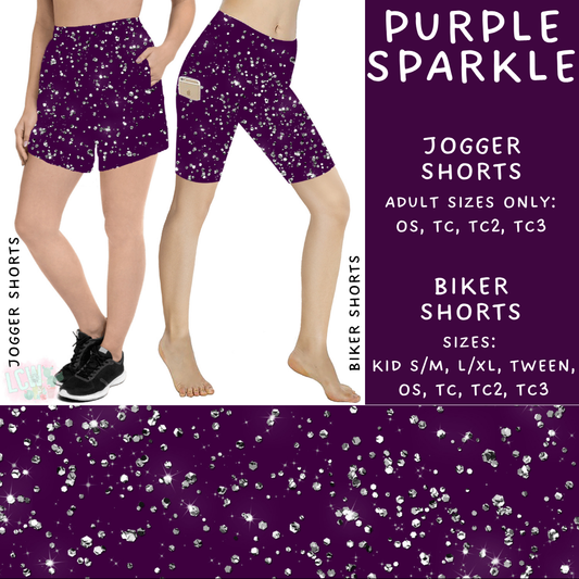 Ready to Ship - Purple Sparkle Jogger Shorts - TC2