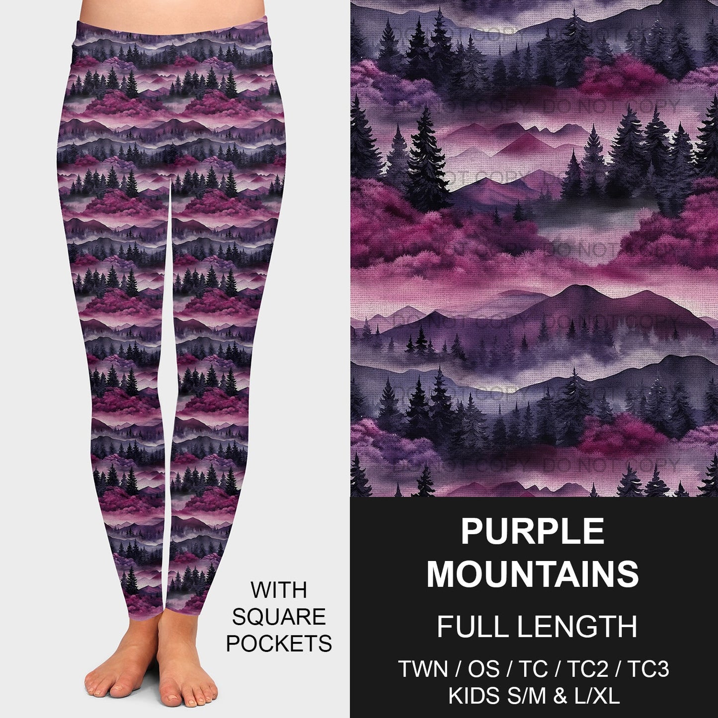 B204 - Preorder Purple Mountains Leggings w/ Pockets (Closes 1/05. ETA late March)