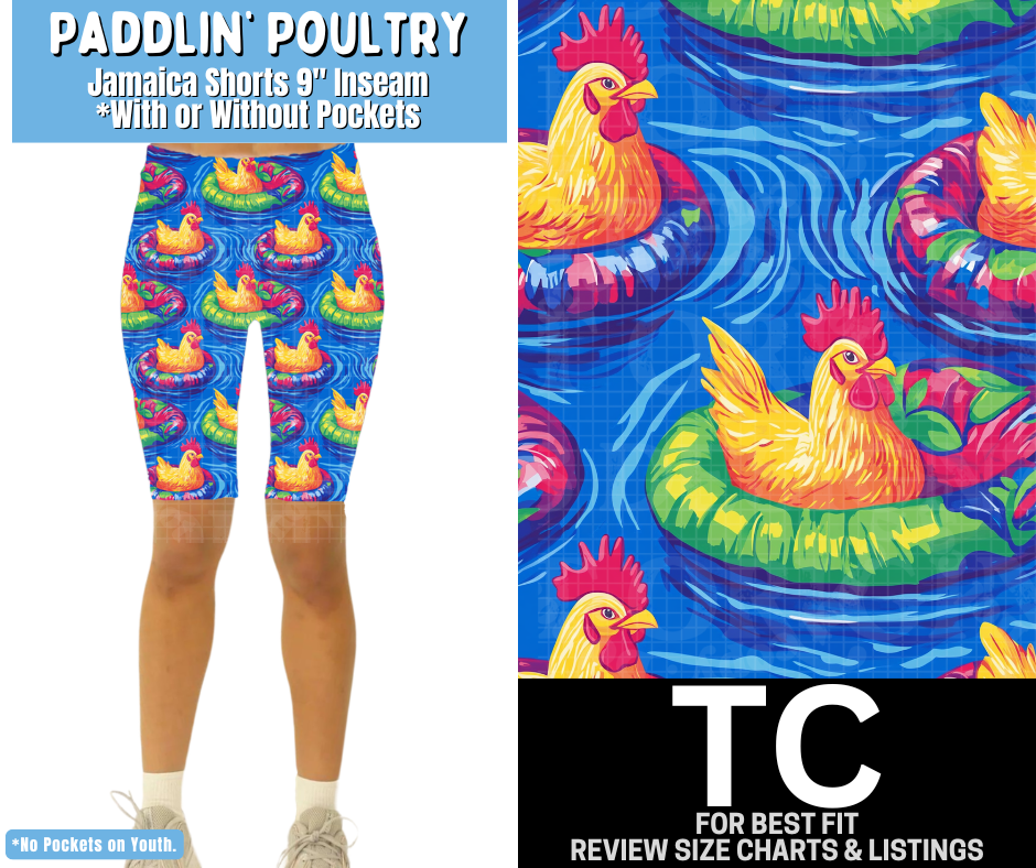 Paddlin' Poultry Jamaica Shorts w/ Pockets