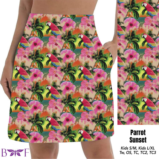 Parrot sunset skort