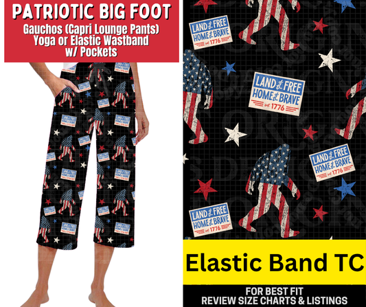 Patriotic Big Foot Capri Gauchos