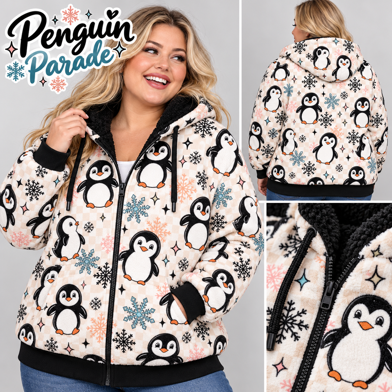 Penguin Parade-FLEECE LINED HOODED JACKET-PREORDER CLOSING 11/9
