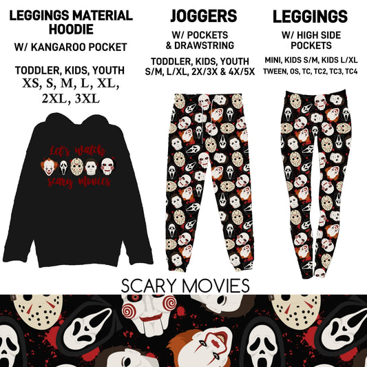 302BT - Scary Movies Leggings Material Hoodie/Leggings/Full Joggers - Preorder Due 10/25 ETA: Late Dec