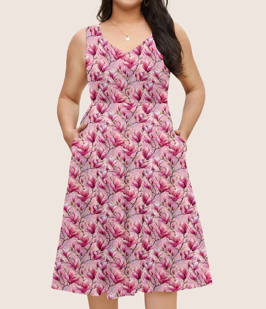 RTS - Pink Magnolias Pocket Dress
