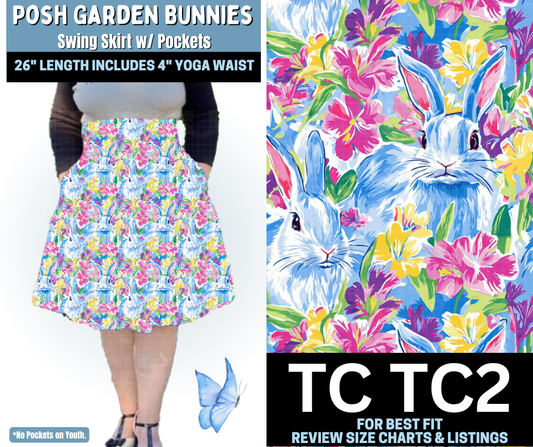 Posh Garden Bunnies Swing Skirt