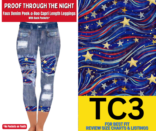 Proof Through The Night Capri Faux Denim Peekaboo