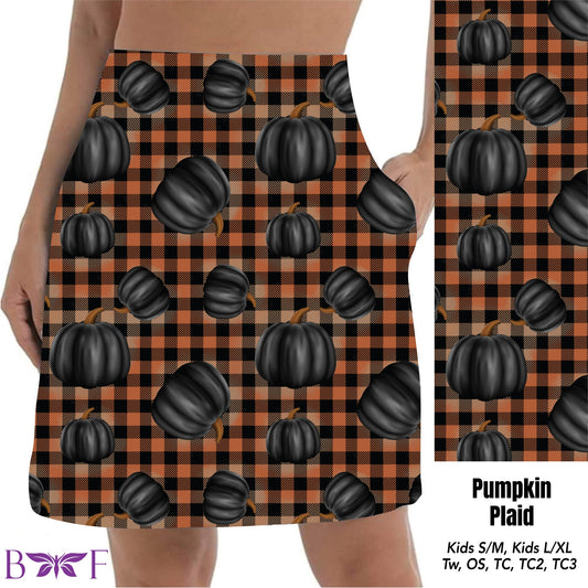 Pumpkin Plaid Skort