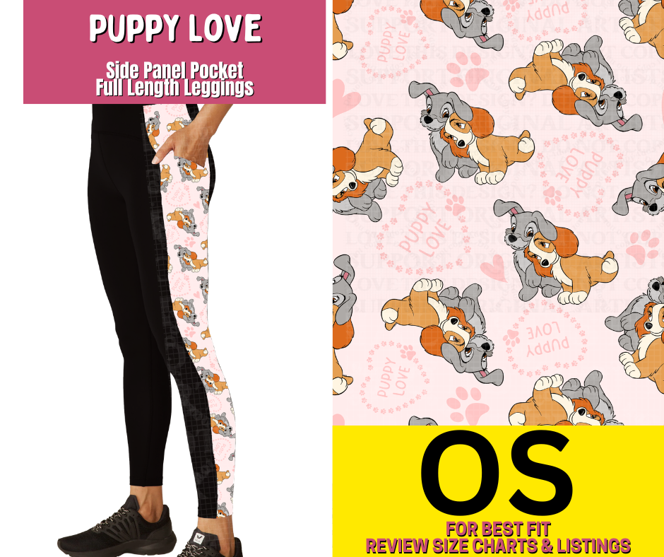 Puppy Love Side Panel Pocket Full Length Leggings
