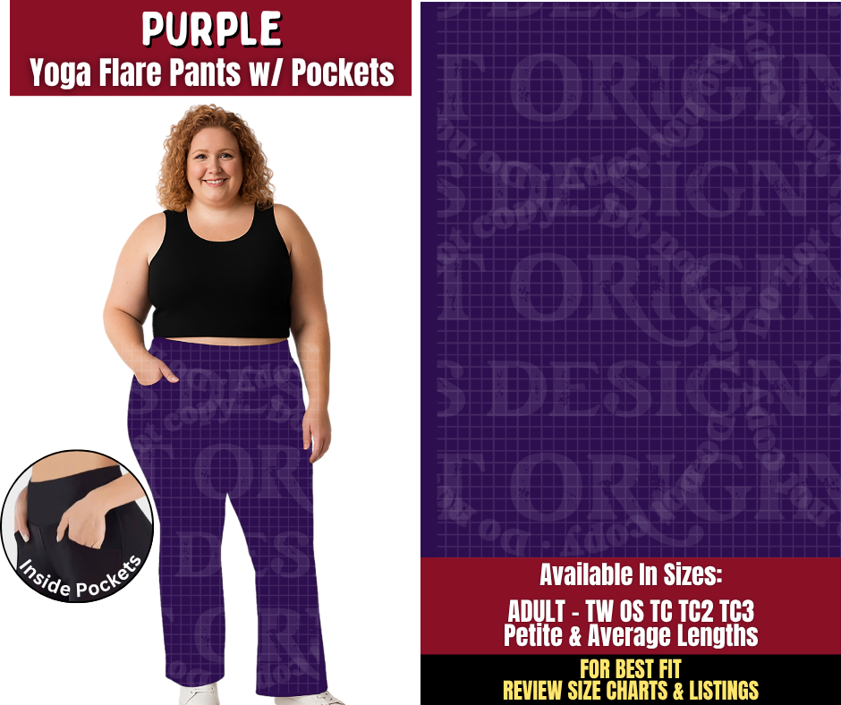 Preorder! Closes 8/24. ETA Nov. Purple Yoga Flare Pants