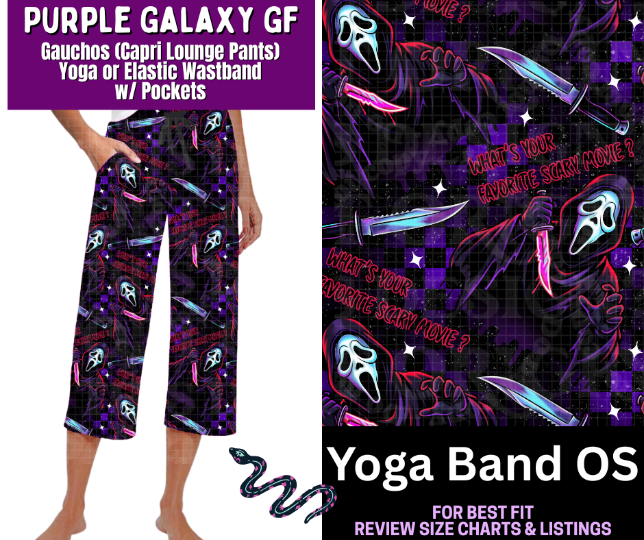 Purple Galaxy GF Capri Gauchos