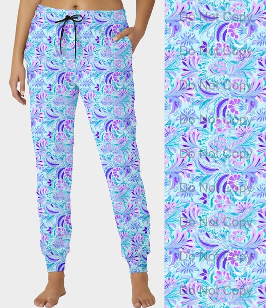 RTS - Purple Paisley Joggers