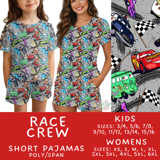 Batch #505 - Cozy Collection Pajamas - Closes 3/18 - ETA mid May - Race Crew Women's & Kid's Short Pajama Set