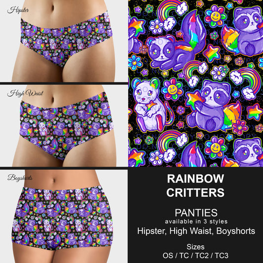 B306 - Preorder Rainbow Critters Panties (Closes 8/07. ETA mid October)