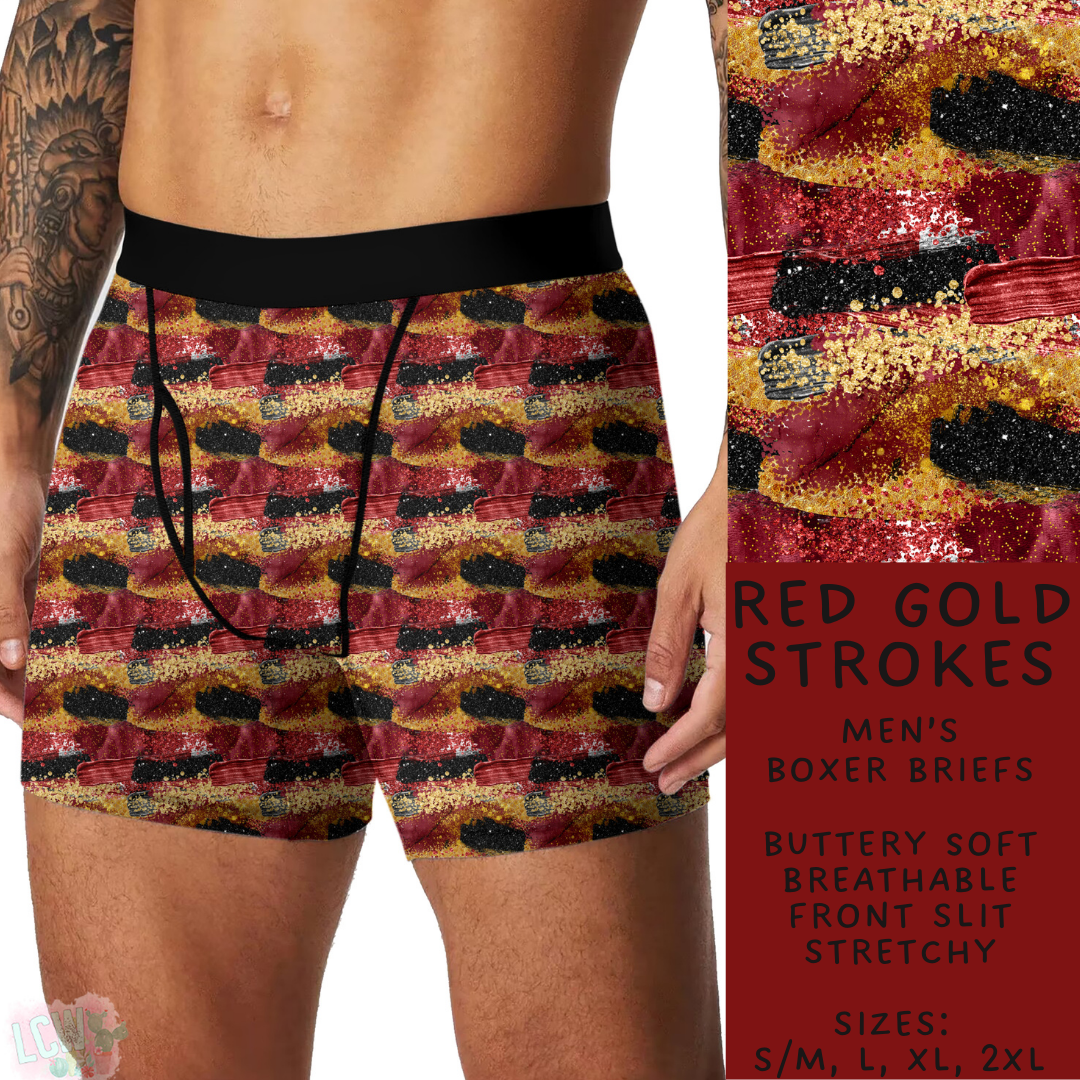 Batch #612 - Valentine's Matching Underwear - Closes 11/11 - ETA mid Jan - Red Gold Strokes Men's Boxer Briefs