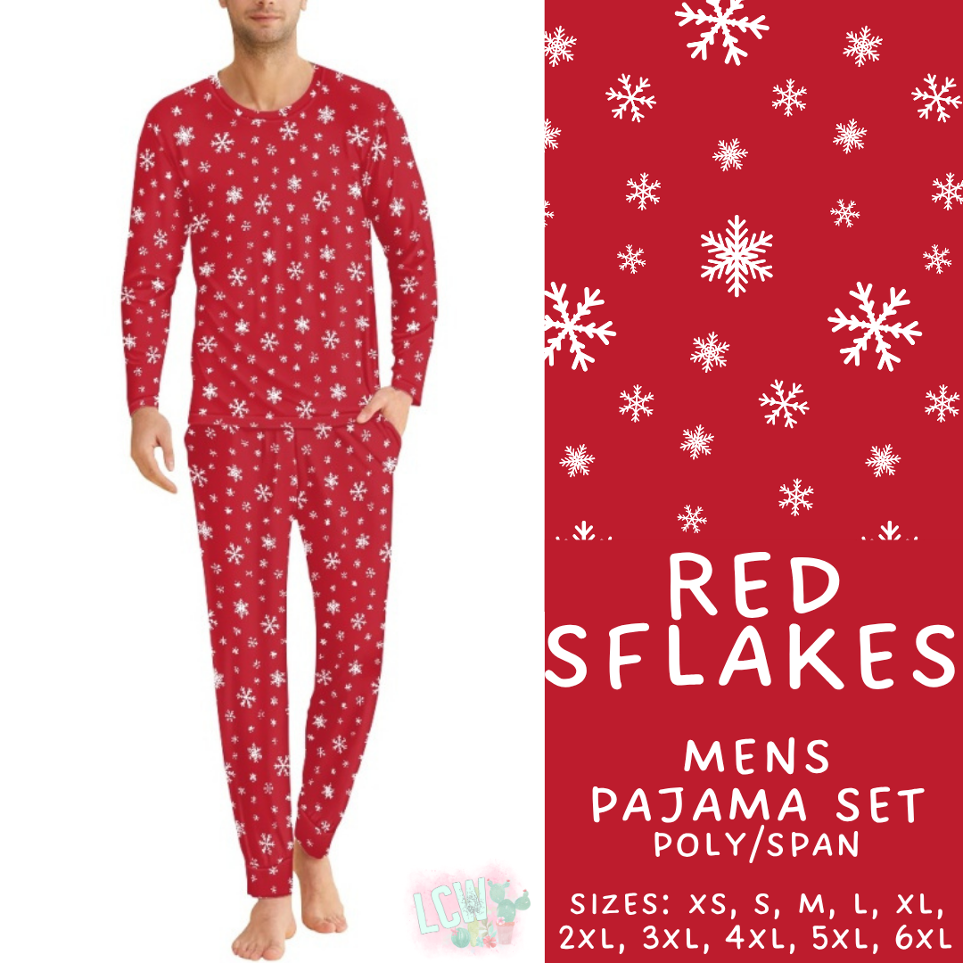 Batch #584 - Christmas Family Pajamas - Closes 9/11 - ETA mid Nov - Red SFlakes Men's Pajama Set