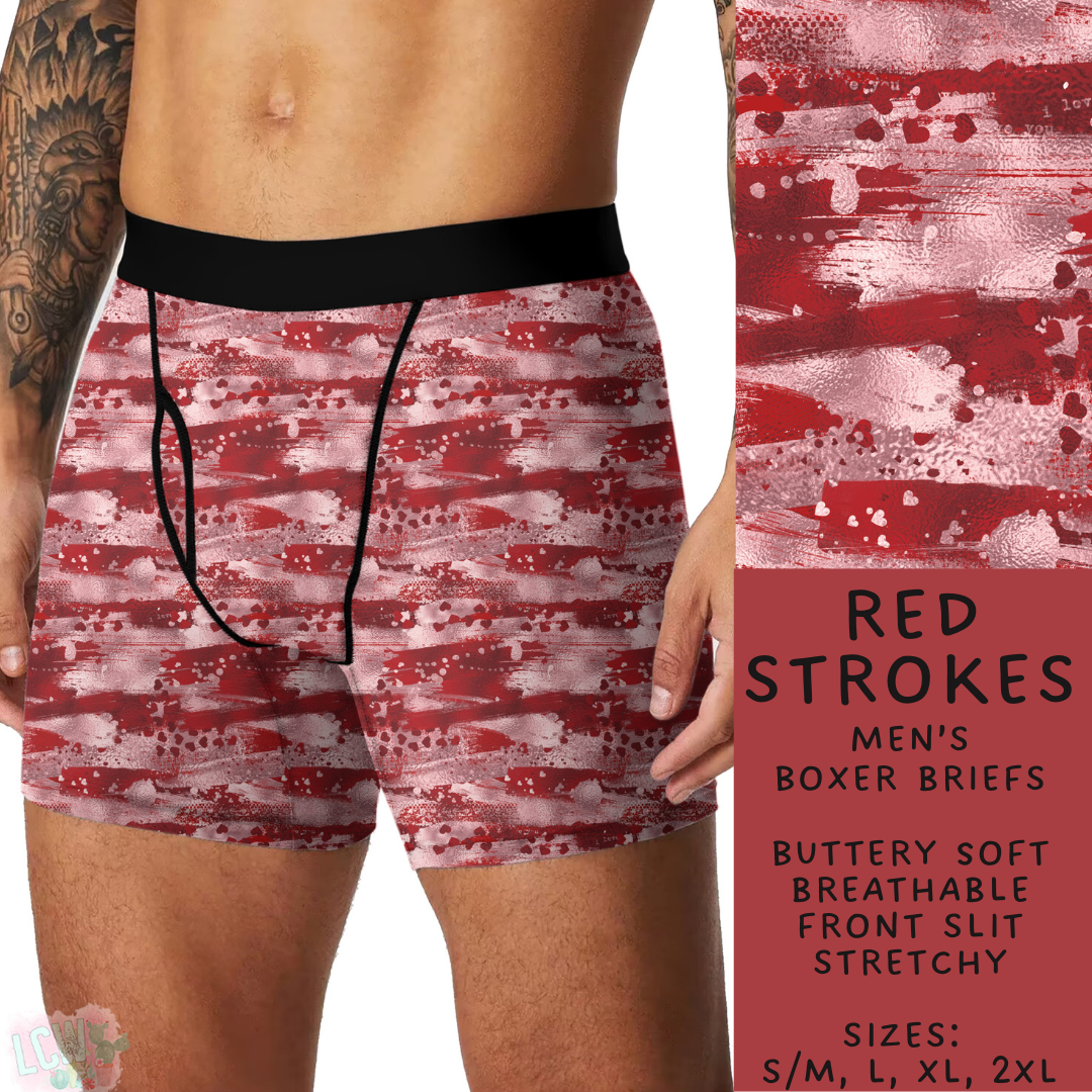 Batch #612 - Valentine's Matching Underwear - Closes 11/11 - ETA mid Jan - Red Strokes Men's Boxer Briefs