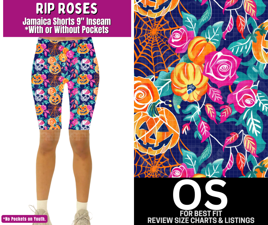 RIP Roses Jamaica Shorts w/ Pockets