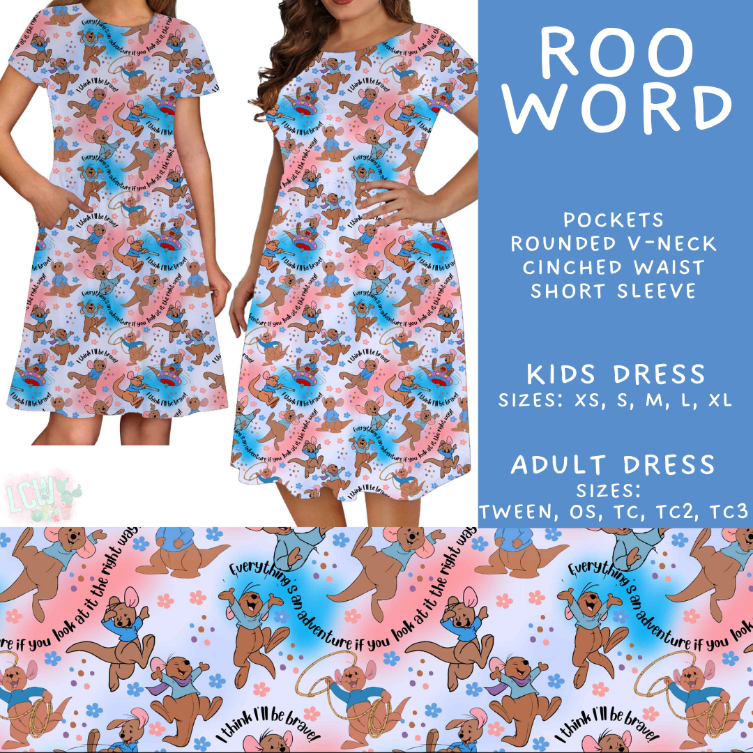 Batch #608 - Magic in Words - Closes 11/4 - ETA early Jan - Roo Word Adult & Kids Dresses