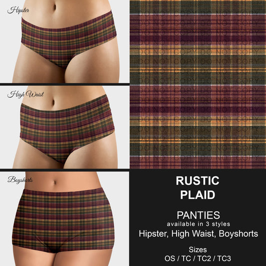 B306 - Preorder Rustic Plaid Panties (Closes 8/07. ETA mid October)