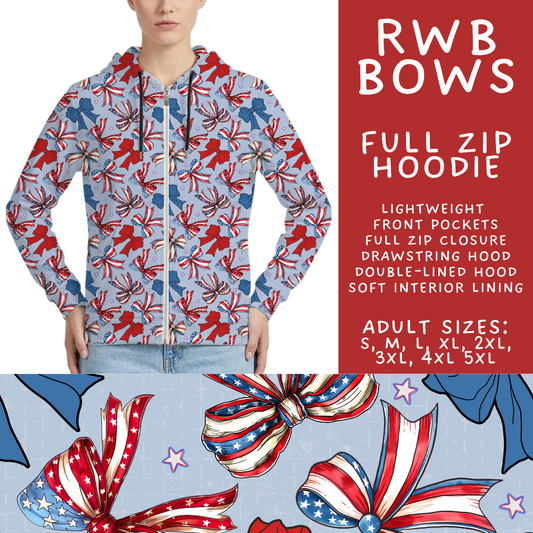 Batch #517 - 1776 Collection - Closes 4/15 - ETA early/mid June - RWB Bows Full Zip Hoodie