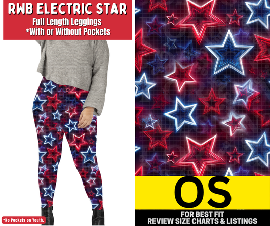 RWB Electric Star Full Length Leggings w/ Pockets