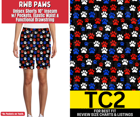 RWB Paws Unisex Shorts
