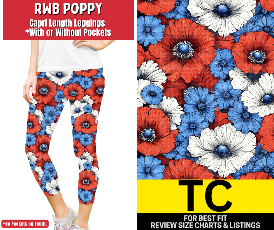 RWB Poppy Capri Length Leggings w/ Pockets