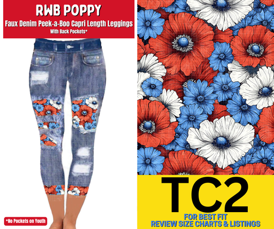 RWB Poppy Capri Faux Denim Peekaboo