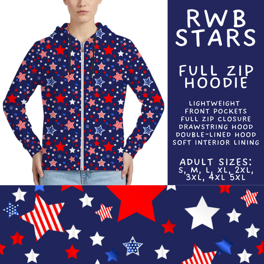 Batch #517 - 1776 Collection - Closes 4/15 - ETA early/mid June - RWB Stars Full Zip Hoodie