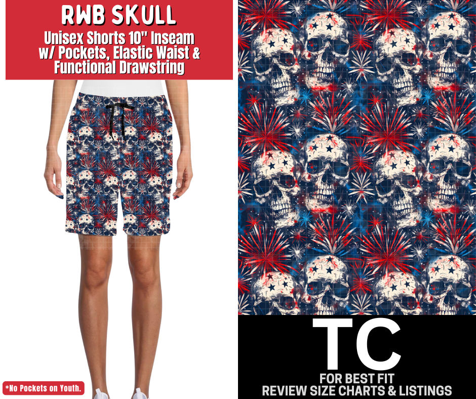 RWB Skull Unisex Shorts