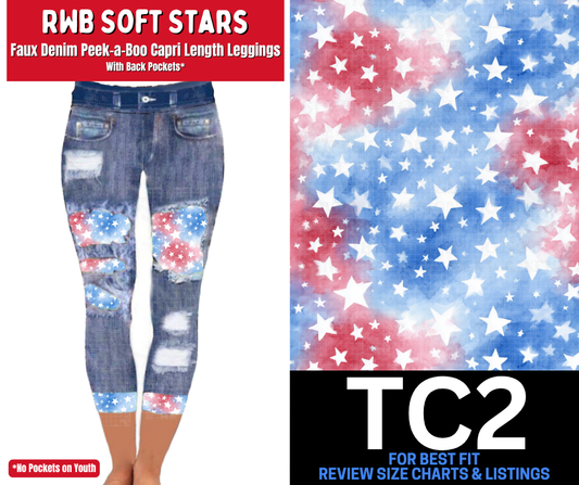 RWB Soft Stars Capri Faux Denim Peekaboo