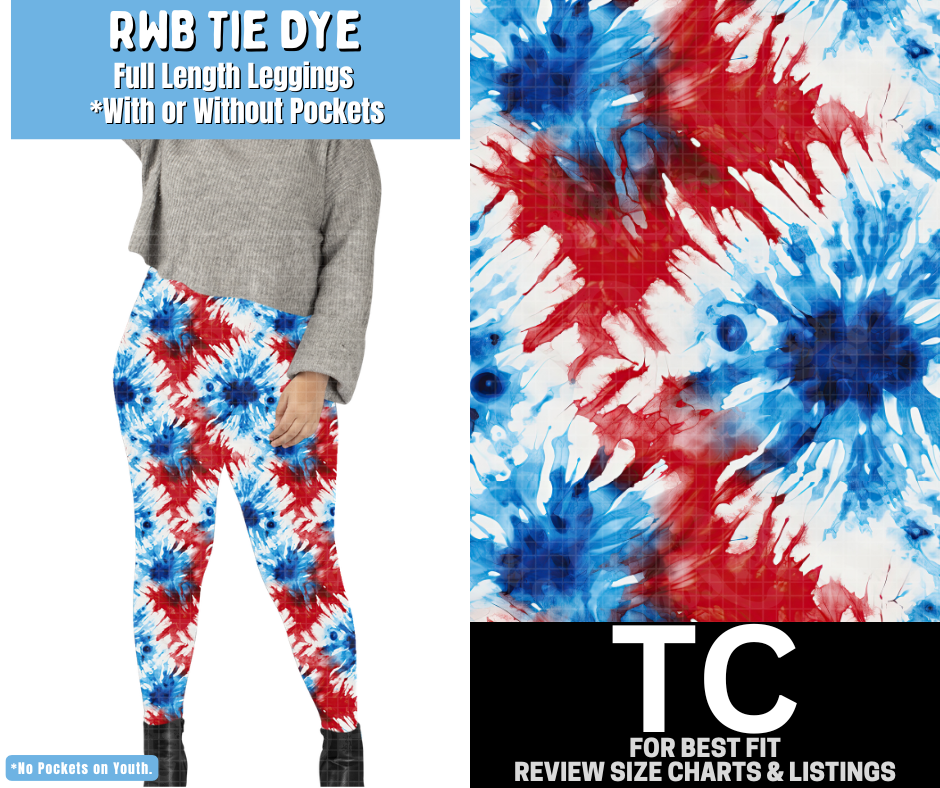 RWB Tie Dye Full Length Leggings w/ Pockets
