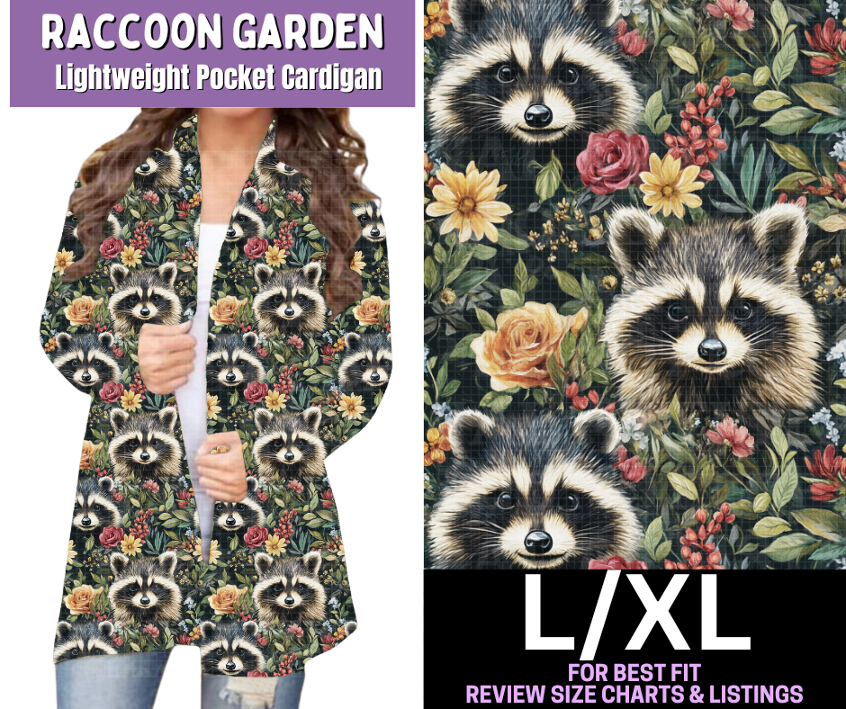 Raccoon Garden Pocket Cardigan