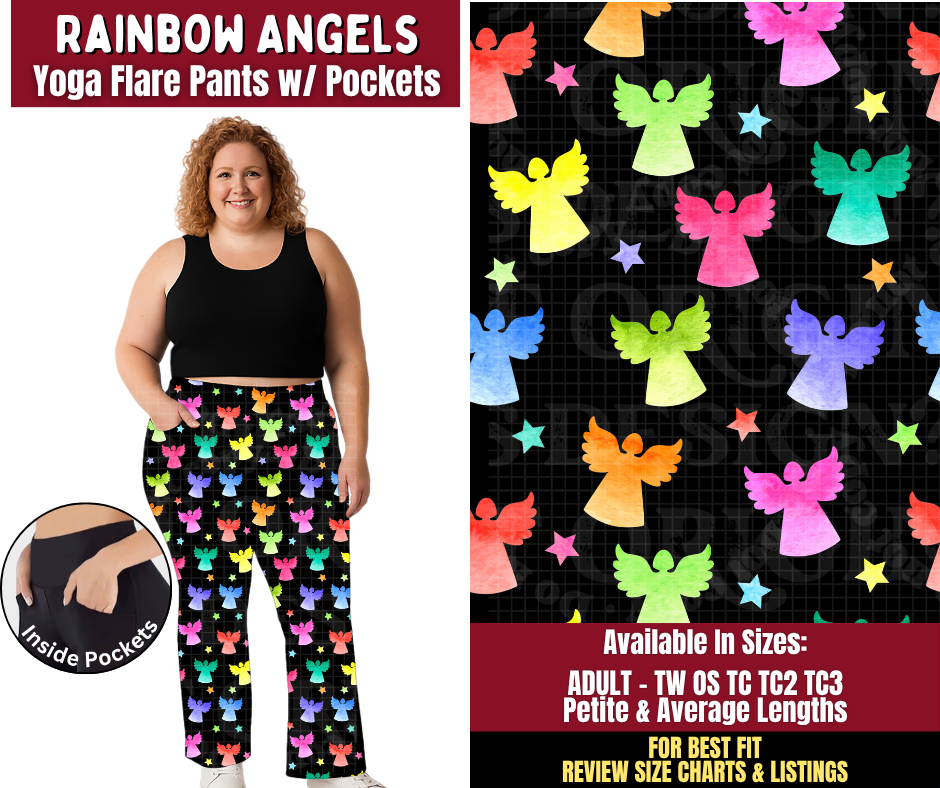 Preorder! Closes 8/24. ETA Nov. Rainbow Angels Yoga Flare Pants