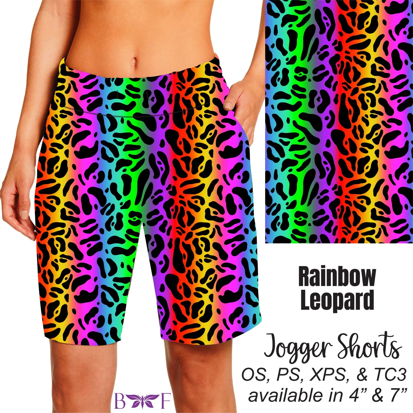 Rainbow Leopard Leggings ,Capris, Capris and Shorts