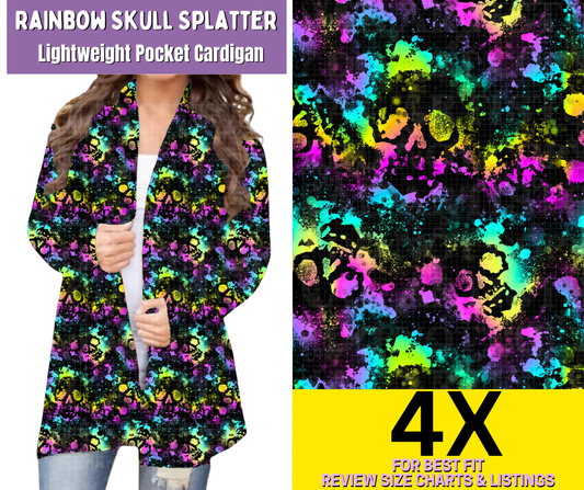 Rainbow Skull Splatter Pocket Cardigan