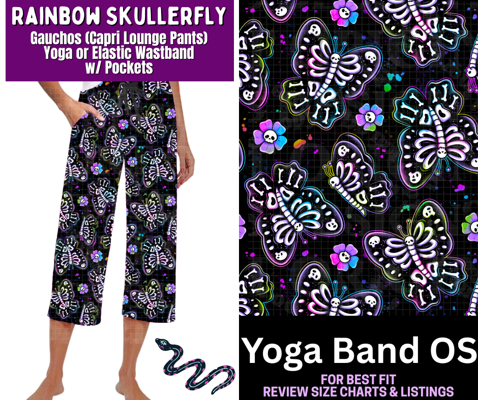 Rainbow Skullerfly Capri Gauchos
