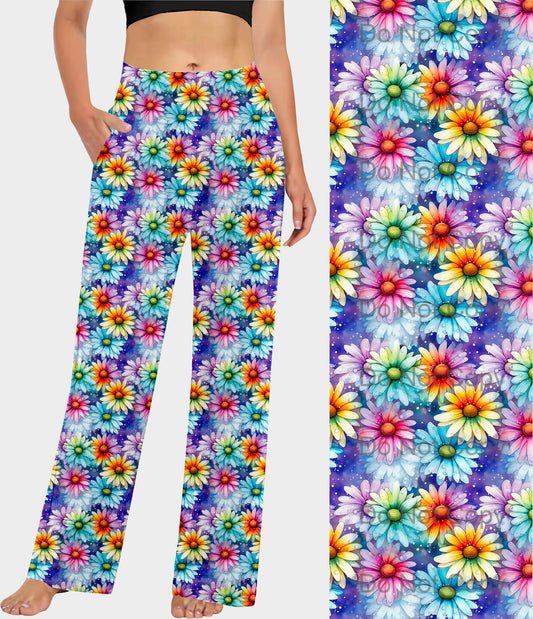 RTS - Rainbow Daisies Lounge Pants