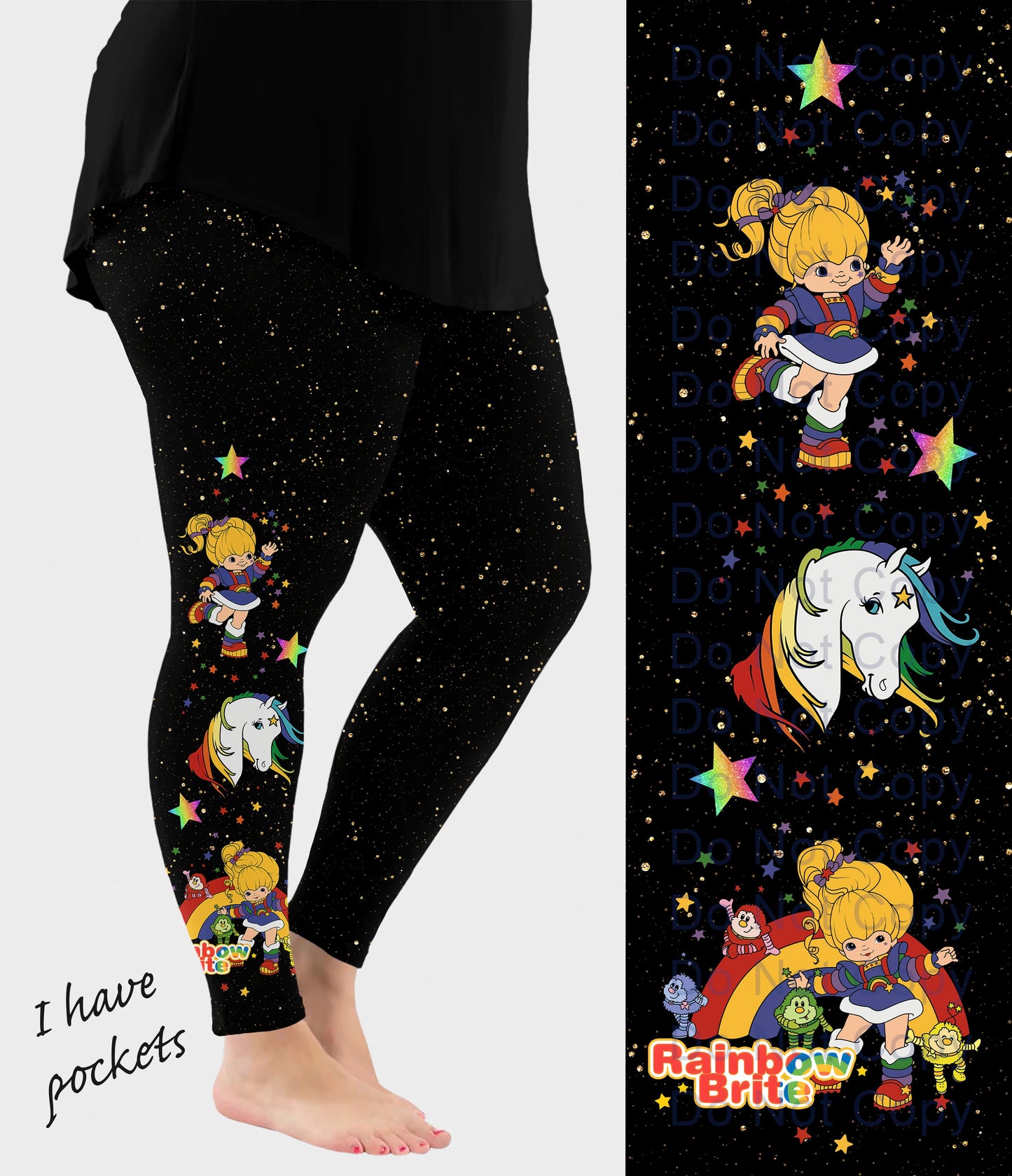 RTS - Rainbow Side Design Leggings w/ Pockets